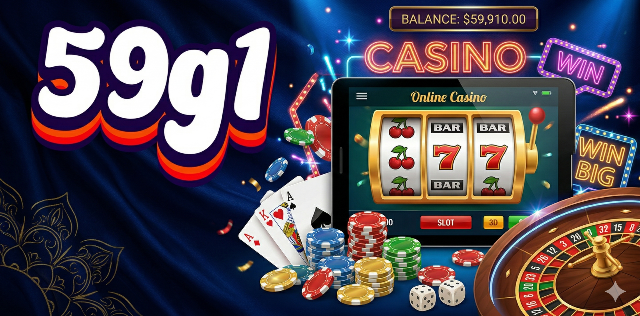 59g1 เว็บคาสิโนออนไลน์ ครบวงจร ฝากถอนไม่มีขั้นต่ำ ไม่ต้องทำเทิร์น แตกง่าย